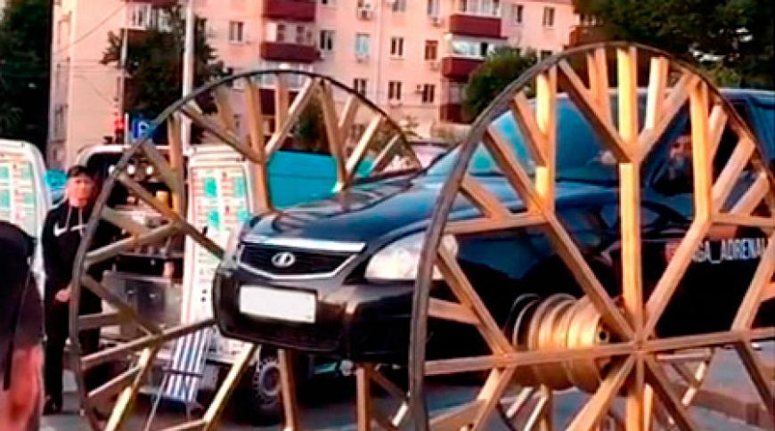 "Приору" с трёхметровыми колёсами заметили в Краснодаре