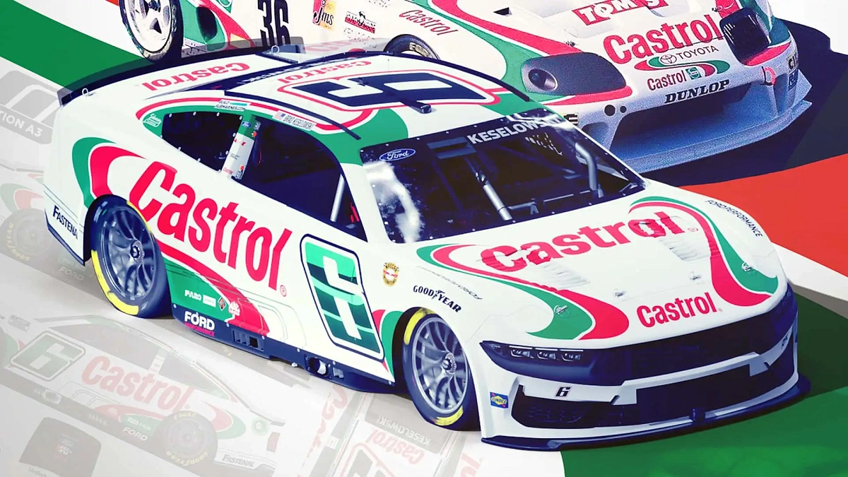 Ford Mustang представлен в культовой ливрее Castrol для гонок NASCAR 