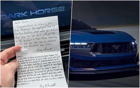 Инженеры Ford кладут покупателям Mustang Dark Horse в бардачок записки