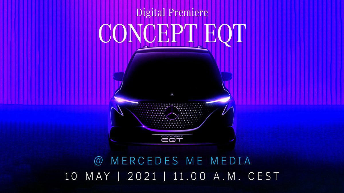 Mercedes выпустил тизер с электрическим минивэном EQT перед премьерой 10 мая