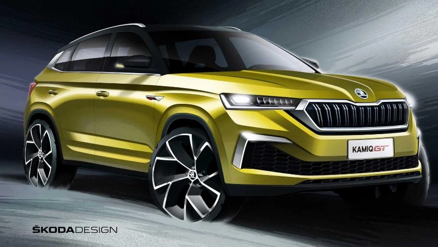 Skoda опубликовала тизер кроссовера Kamiq GT 