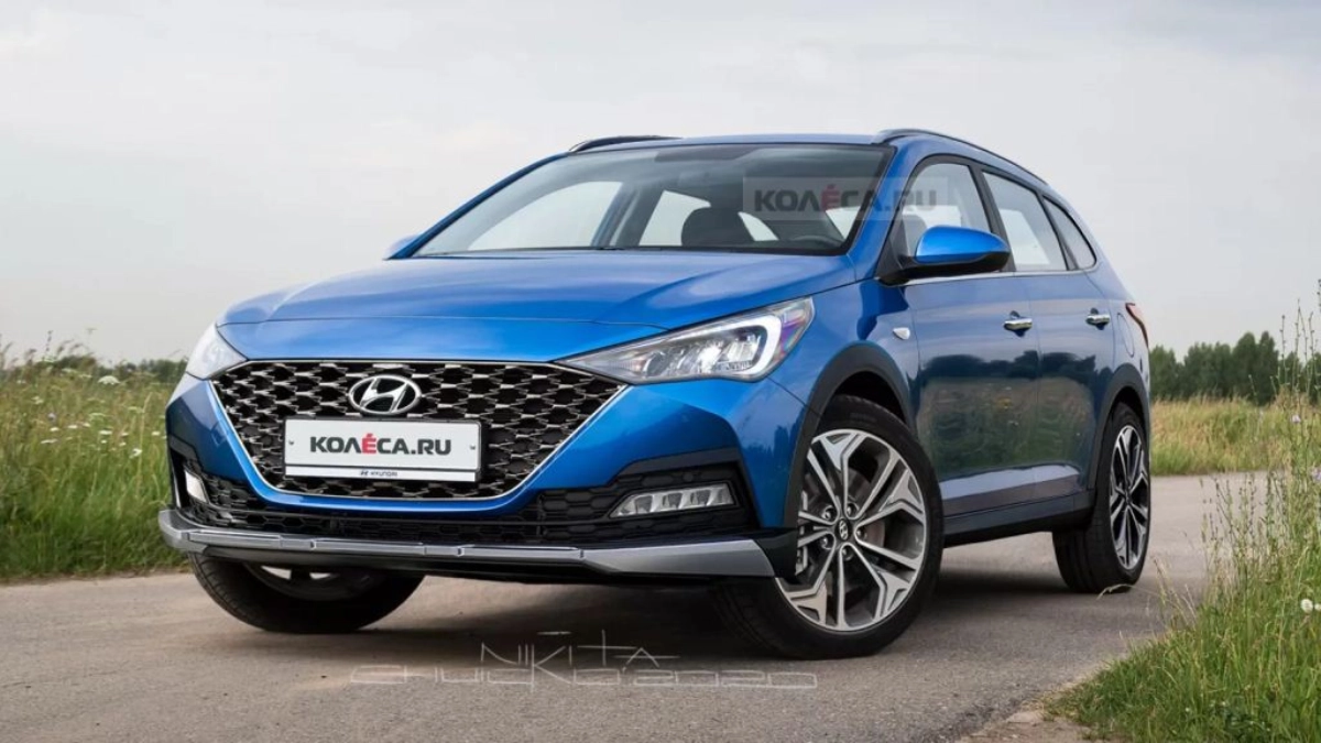 Появились изображения нового универсала Hyundai Solaris и его кросс-версии