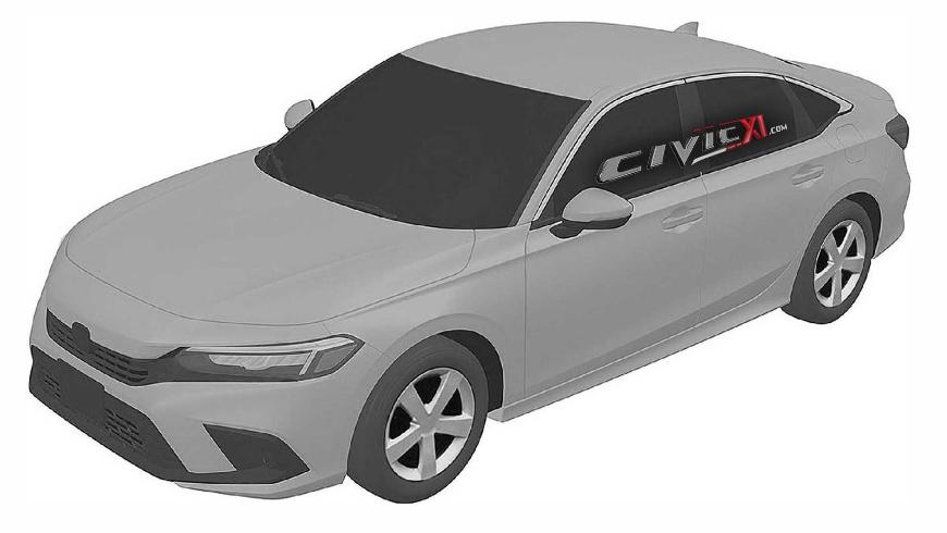 Honda запатентовала экстерьер седана Civic 2022 модельного года 