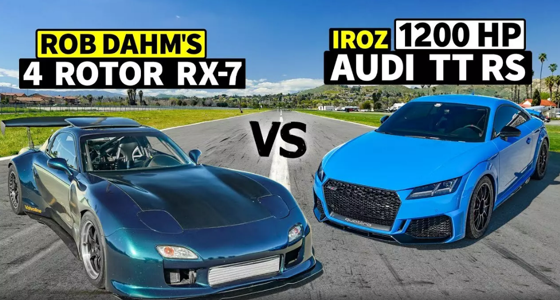Захватывающая битва: Mazda RX-7 vs Audi TT RS на дрэг-рейсинге