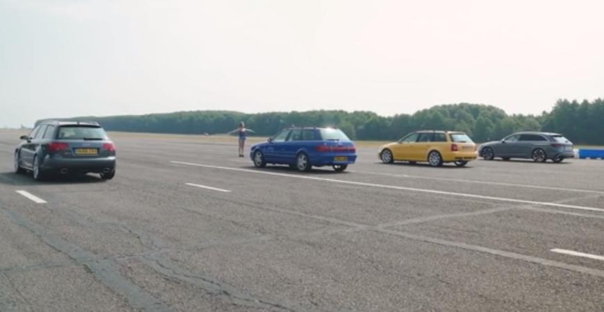 Audi RS4 в четырех поколениях погоняли на трассе