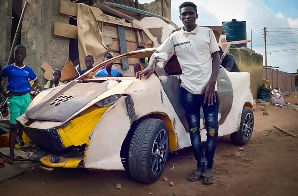 Африканский подросток построил автомобиль из мусора за 200 долларов