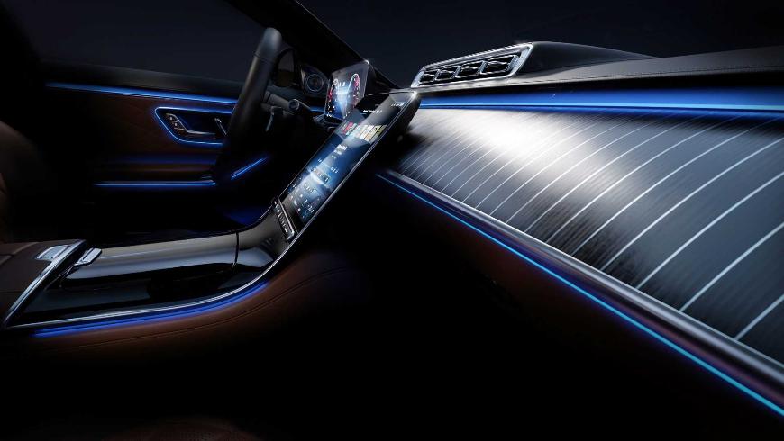 Mercedes показал систему динамической подсветки салона S-Class 2021 
