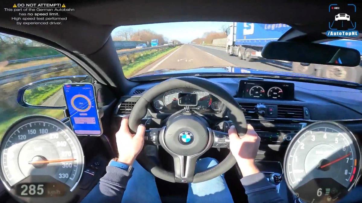 Смотрите, как 460-сильный BMW M4 CS мчится по автобану на максимальной скорости