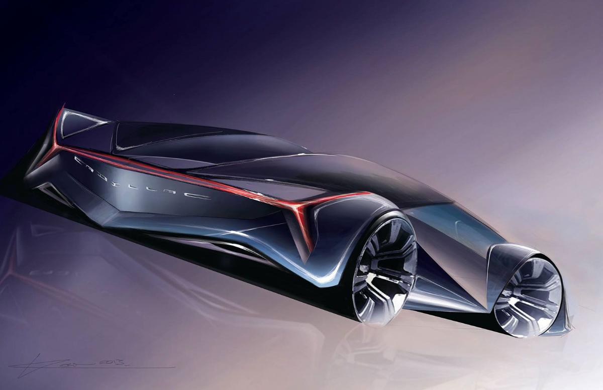 Дизайнер General Motors представил эскиз футуристического концепта Cadillac Coupe