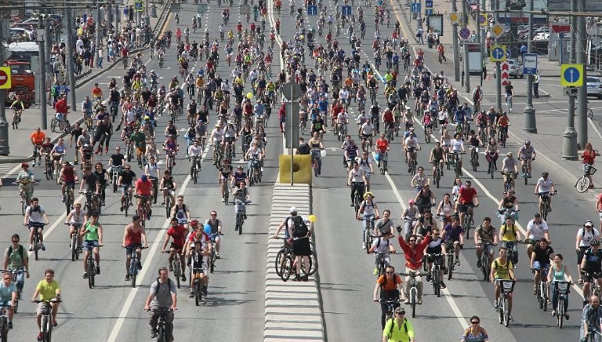 В Москве ограничено движение по случаю проведения велопарада 