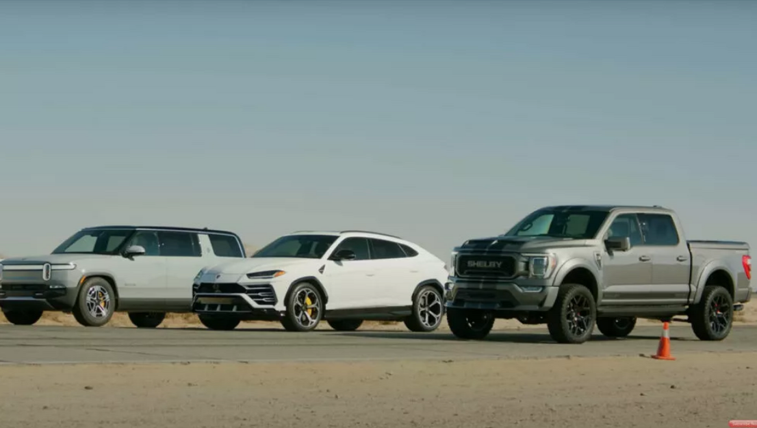 Драг-рейсинг: Lamborghini Urus сразился с Rivian R1 и Shelby F-150