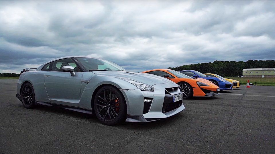 Nissan GT-R, McLaren 570S, Porsche 911, Audi R8 – кто быстрее?