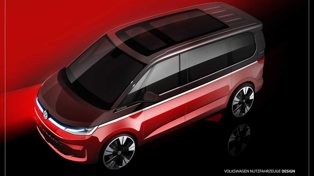 Компания Volkswagen показала внешность нового фургона Multivan