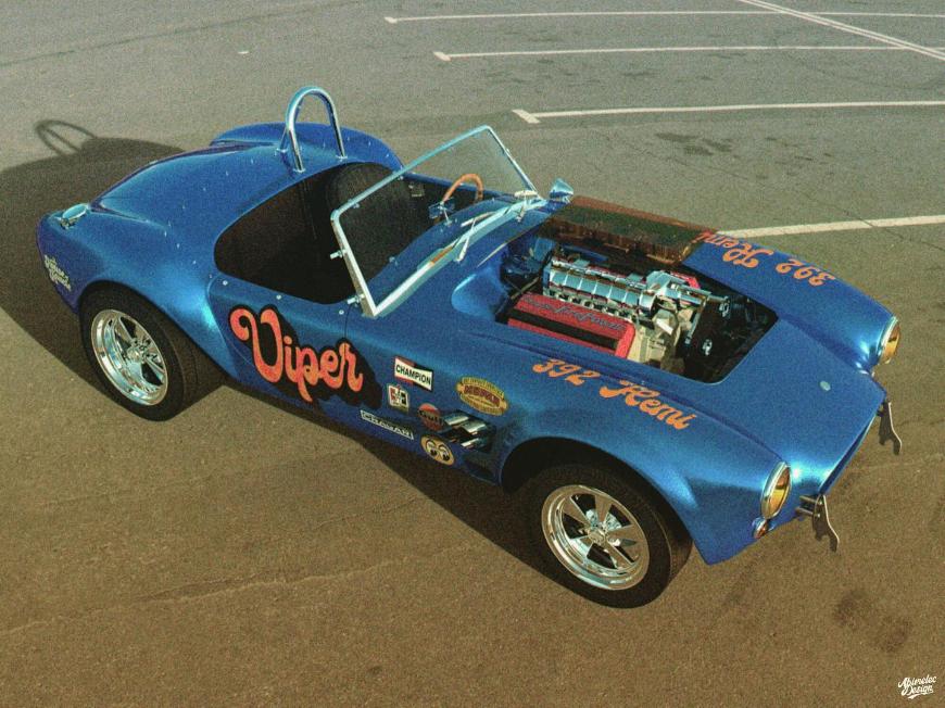 Смотрите на удивительный гассер Shelby Cobra Hemi 