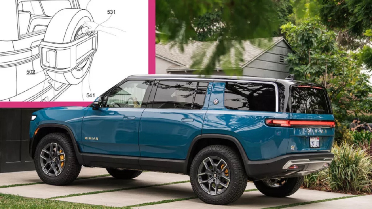 Rivian работает над багажником для запасного колеса с пылесосом и мусорным  баком