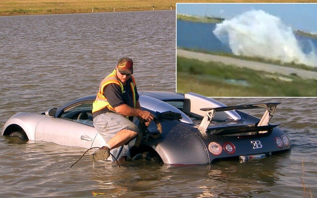 Как утопить дорогущий Bugatti Veyron в соленом озере?