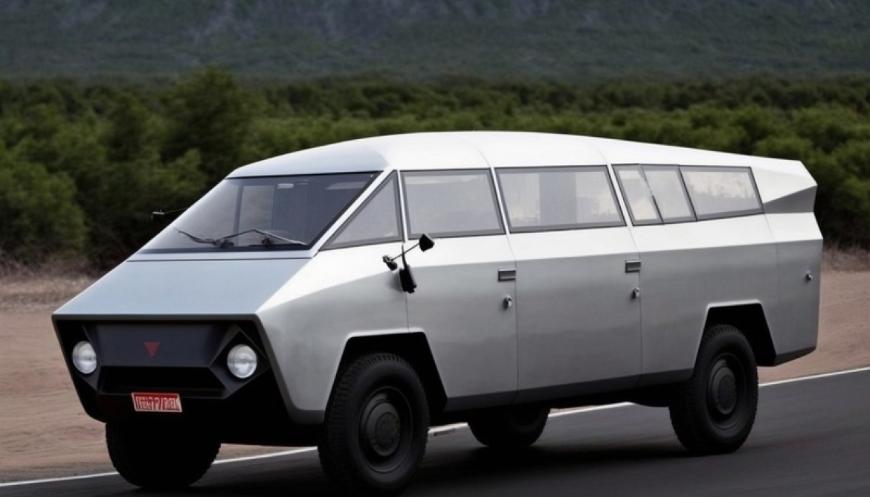 Нейросеть создала Lada Largus и УАЗ «Буханка» в стиле пикапа Tesla Cybertruck