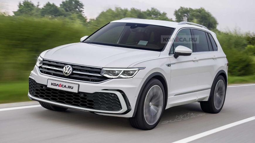 Опубликованы первые изображения обновленного кроссовера VW Tiguan