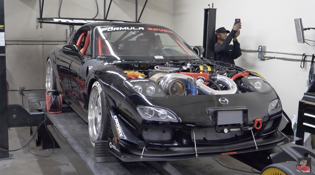 Эта 1145-сильная Mazda RX-7 звучит потрясающе при прохождении дино-теста 