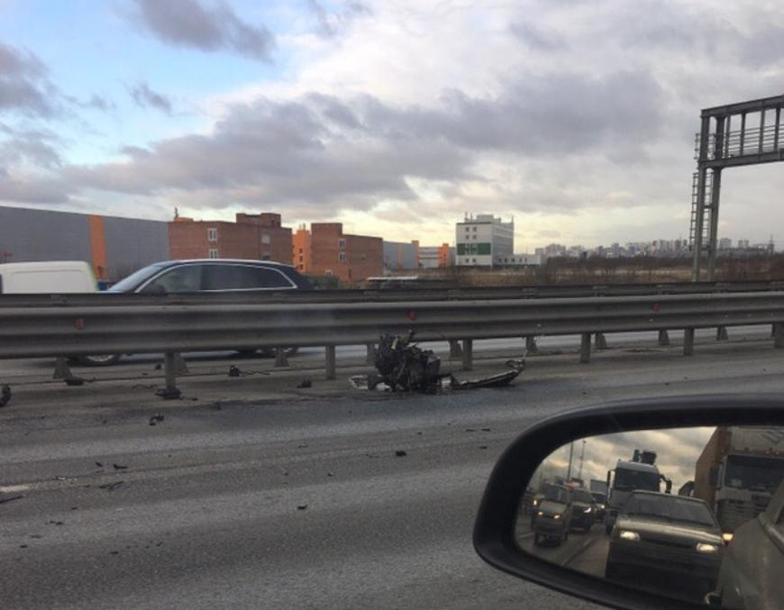 На КАДе в Петербурге после ДТП собралась пробка