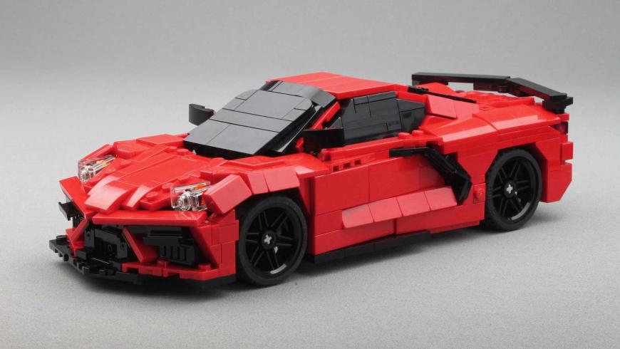 Энтузиасты построили из наборов Lego модель спортивного Chevrolet Corvette C8 