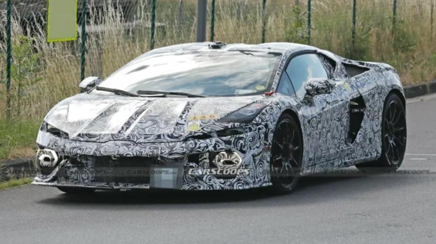 Гибридный преемник Lamborghini Huracan впервые предстал на шпионских фото 