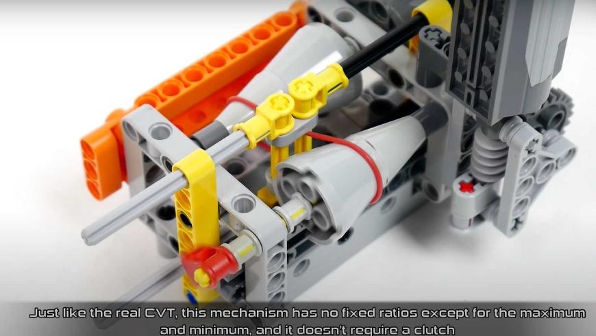 Из деталей Lego построили функционирующую трансмиссию CVT