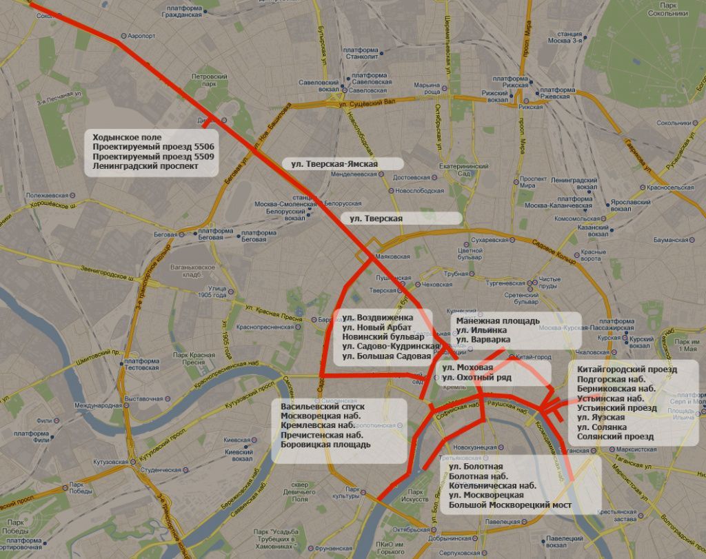 Карта парада победы москва