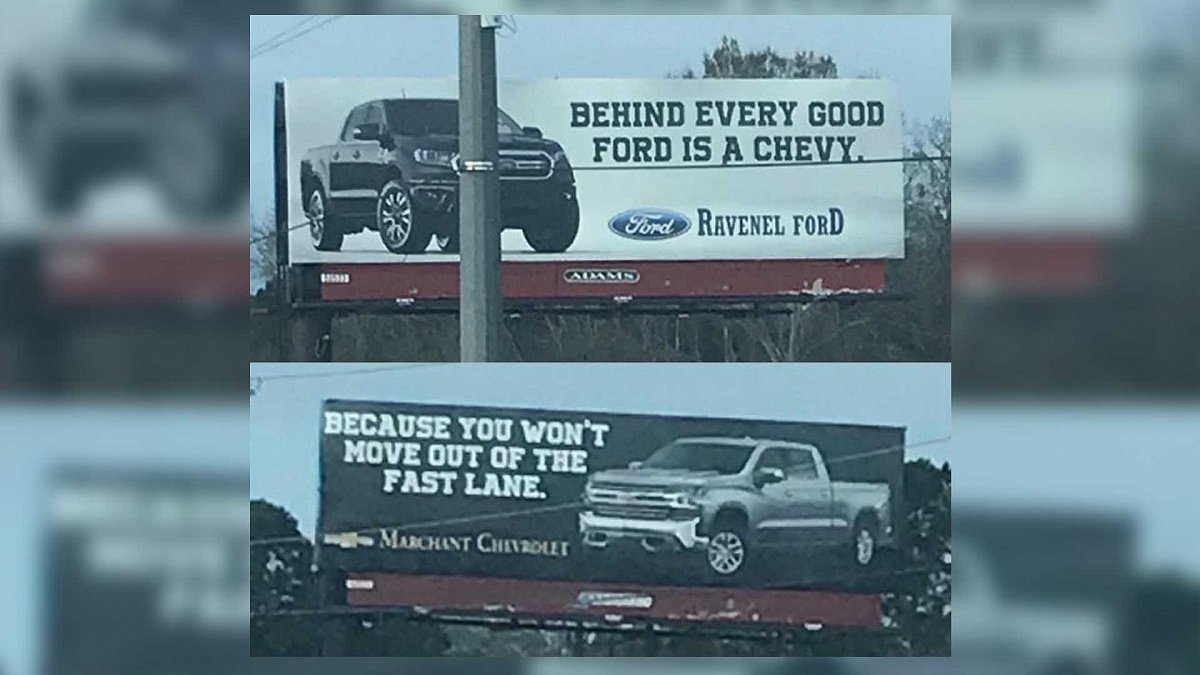 Дилеры Ford и Chevy встретились в рекламной битве