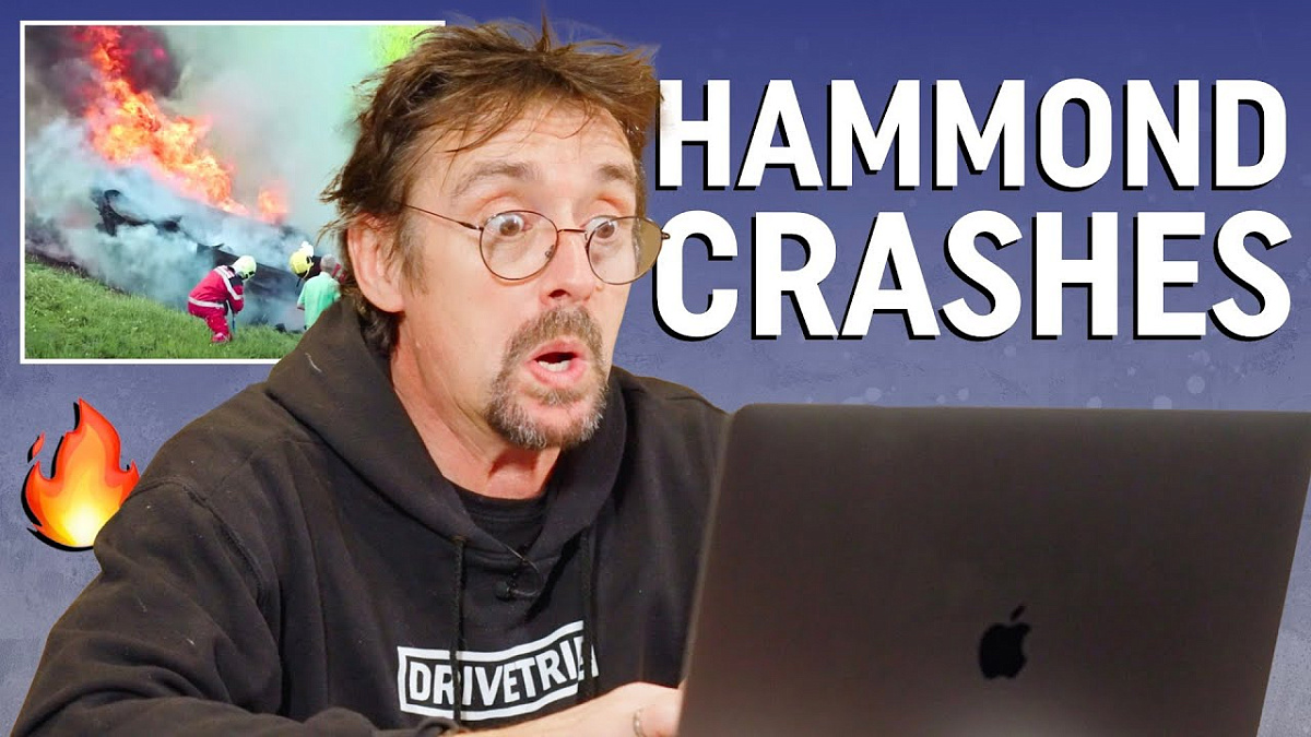 Посмотрите, как Ричард Хаммонд реагирует на многочисленные автомобильные аварии