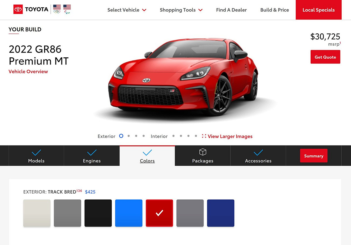 Toyota запускает онлайн-конфигуратор GR86 2022 Toyota запускает онлайн-конфигуратор GR86 2022