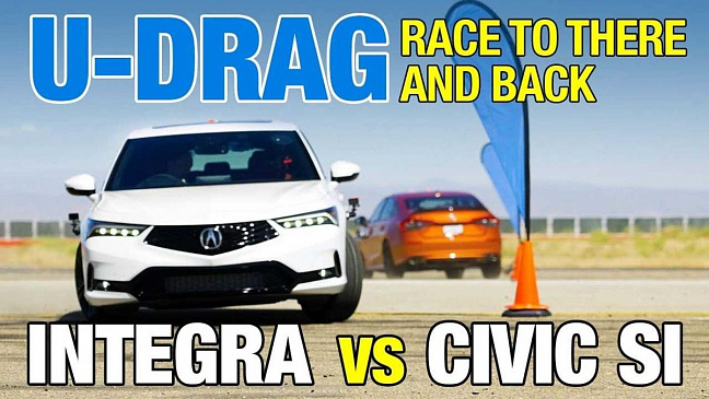 Сможет ли новая Acura Integra обогнать Honda Civic Si в дрэг-рейсинге?