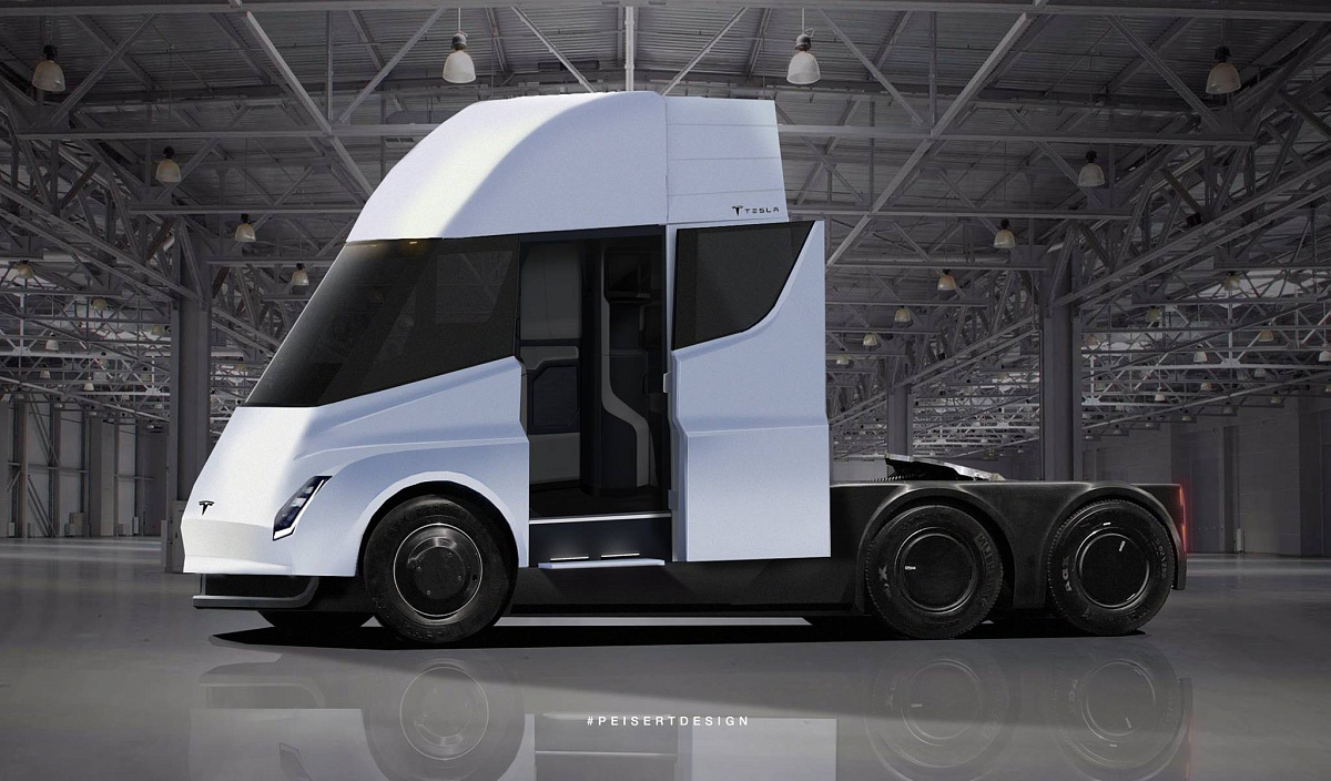 Электрический грузовик Tesla Semi массой более 36 тонн проехал 800 км без подзарядки