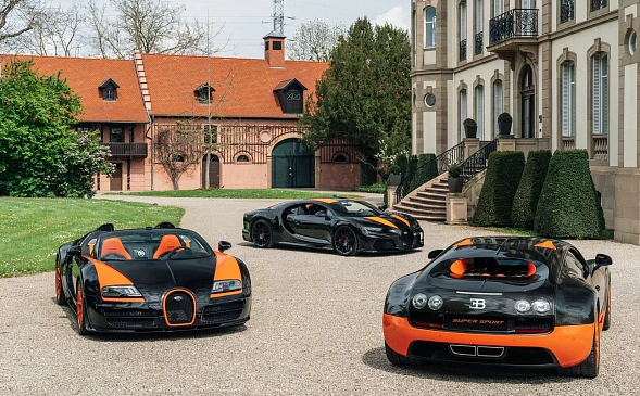 Три мировых рекордсмена Bugatti возвращаются в Мольсхайм для специальной встречи