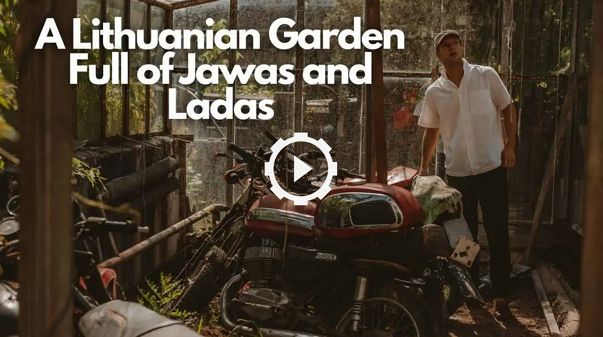 В этом литовском саду вас ждет тайник с винтажными Jawa и Lada советских времен