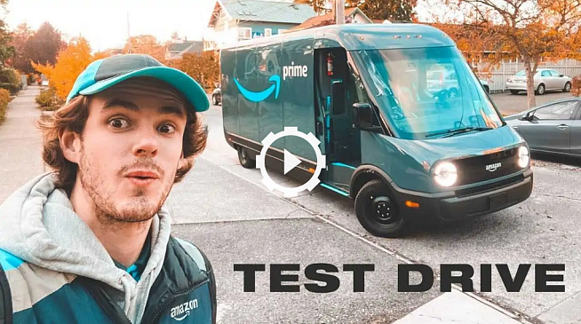 Блогер сделал тест-драйв электрического фургона Amazon