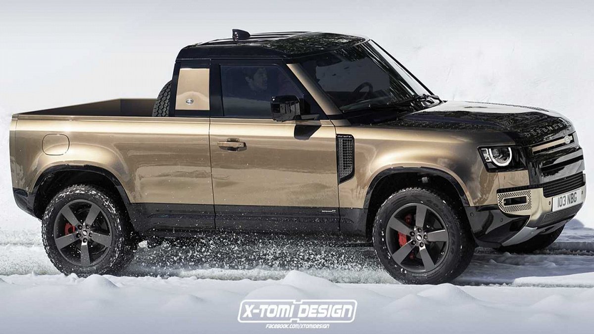 В Сети впервые показали новый Land Rover Defender Pickup