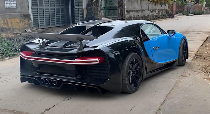 В Сети показали самодельную копию гиперкара Bugatti Chiron