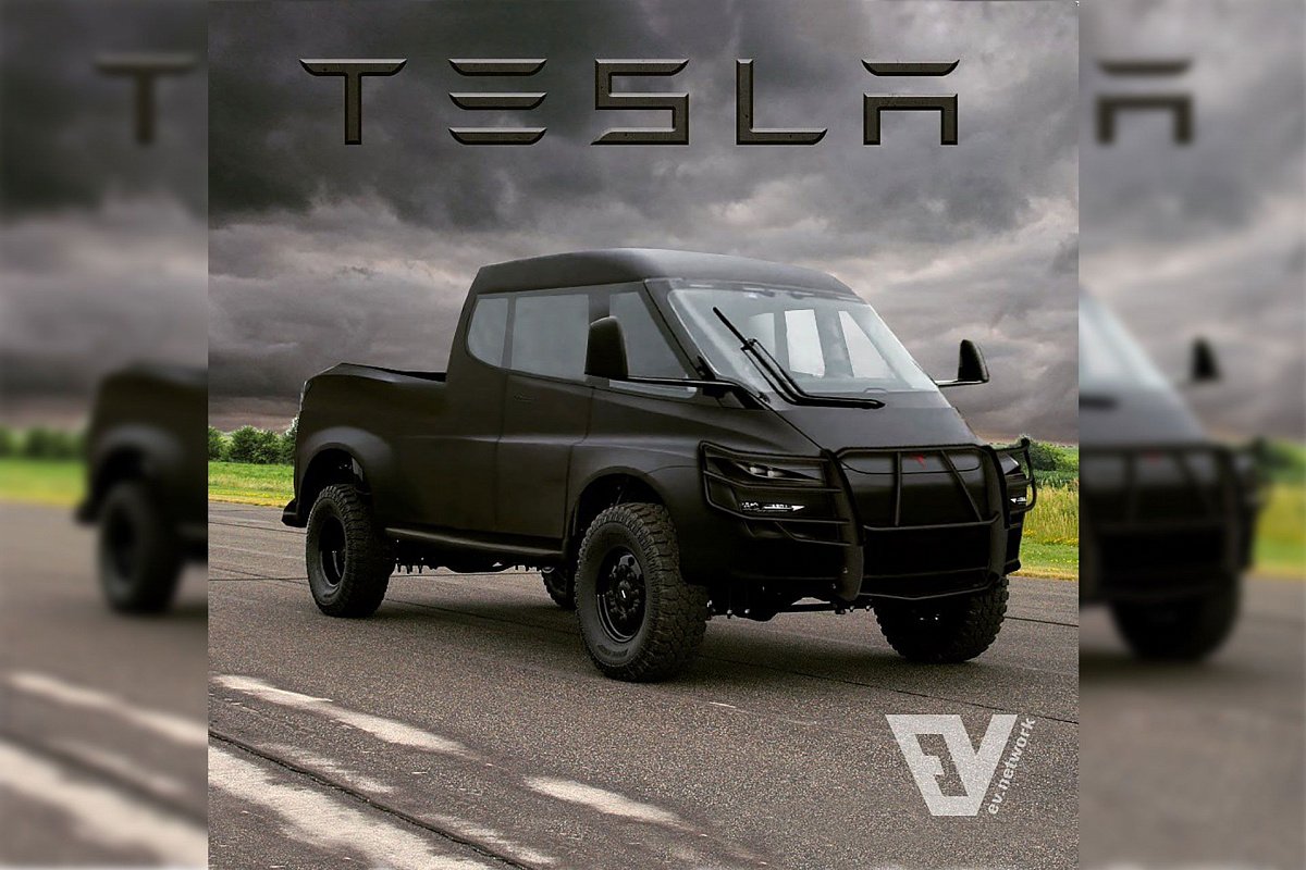В Сети появился рендер внедорожного электро-пикапа Tesla Pickup