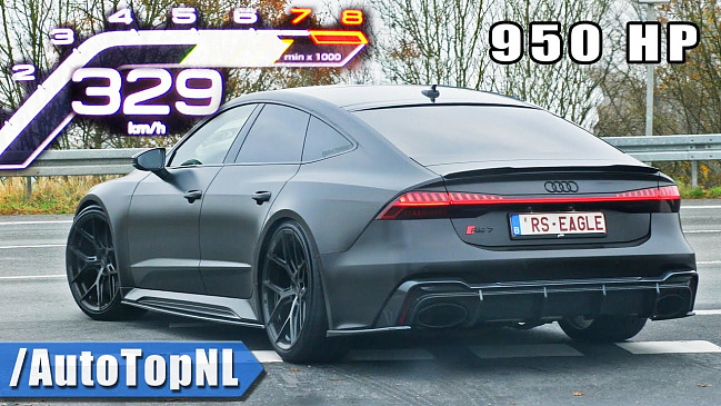 В этом видео показан Audi RS7 мощностью 950 лошадиных сил 