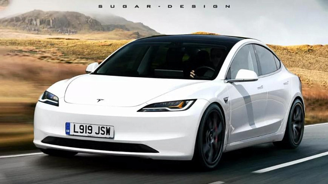Обновленный Tesla Model 3 2024 года представлен на первых рендерных изображениях  