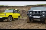 Старый УАЗик ничуть не уступает по проходимости американскому Hummer H2