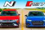 Кто окажется быстрее - электрический Hyundai Ioniq 5 N или Audi RS7 Performance с ДВС