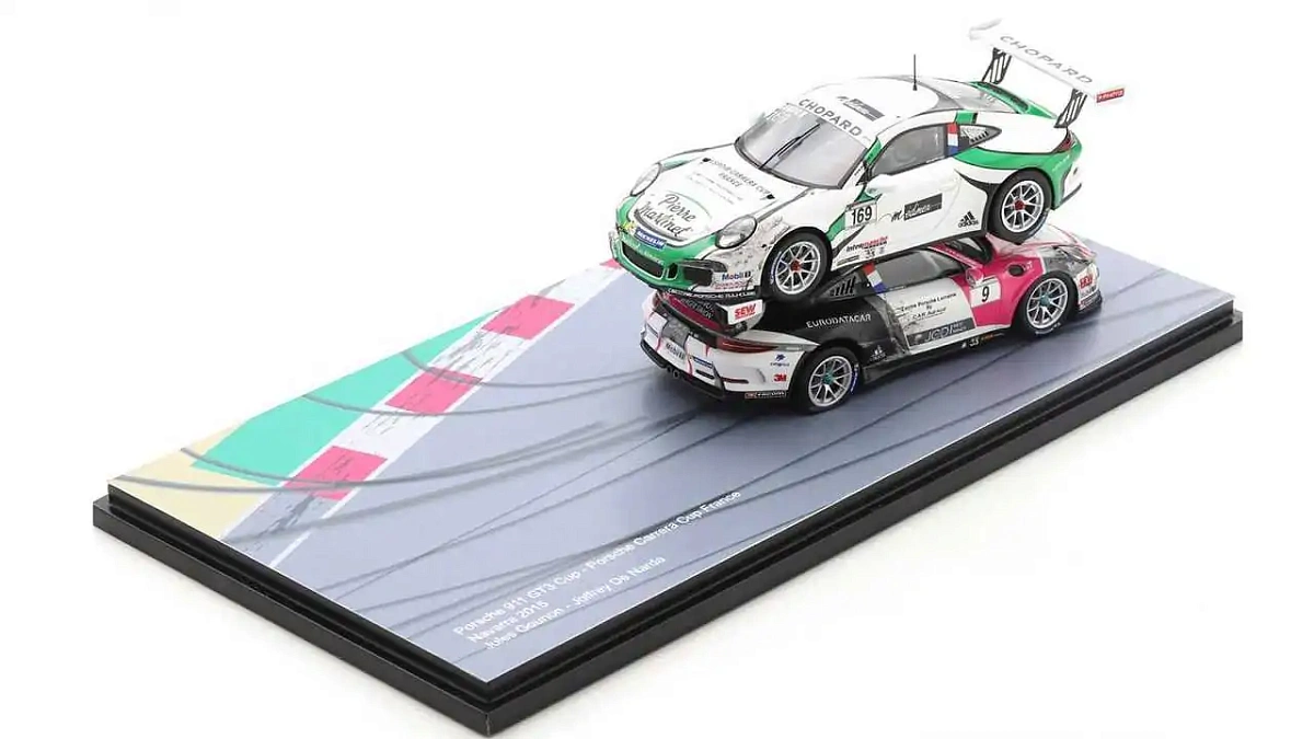 Авария Porsche 911 Carrera Cup 2015 года увековечена в модели в масштабе 1:43