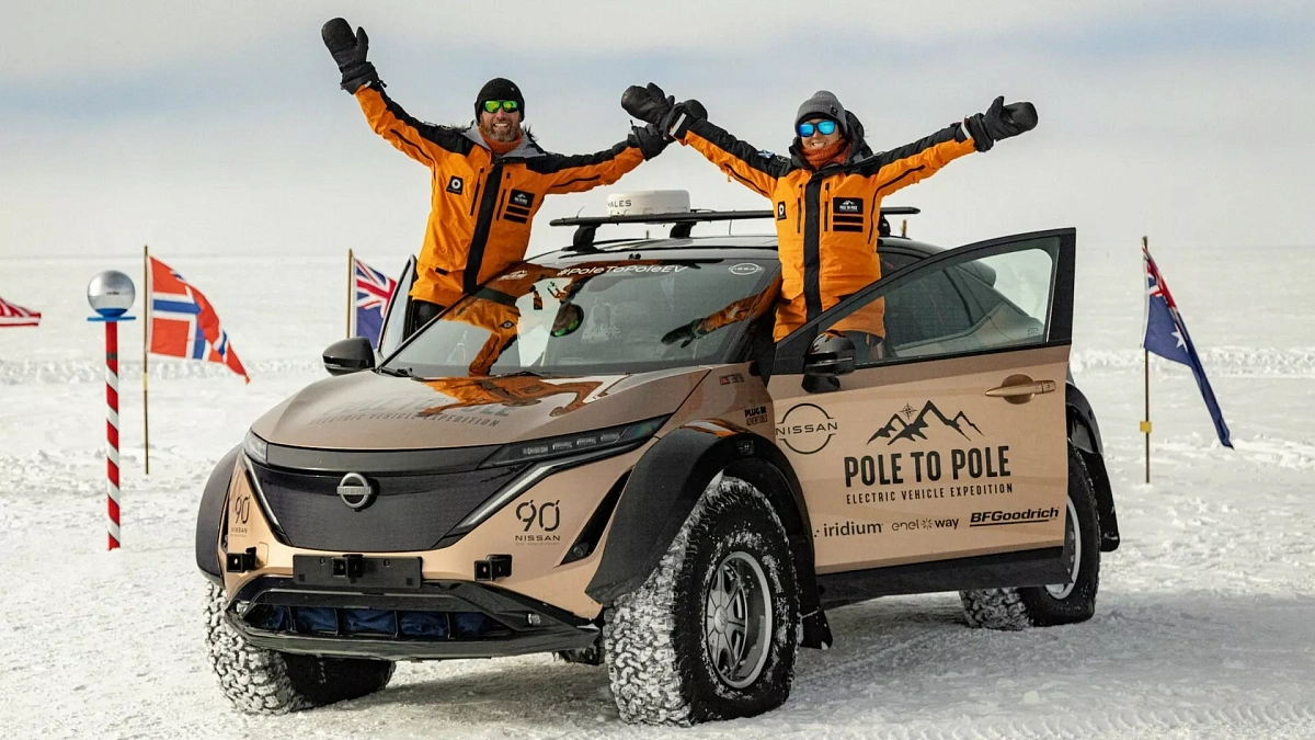 Nissan Ariya стал первым электромобилем, который проехал от Северного полюса к Южному полюсу