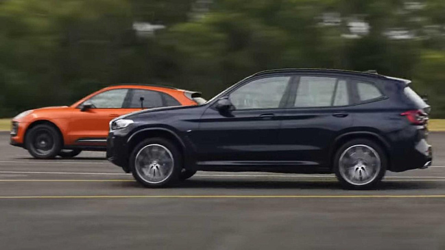 Сможет ли Porsche Macan обогнать BMW X3 xDrive30i по правилам драг-рейсинга?