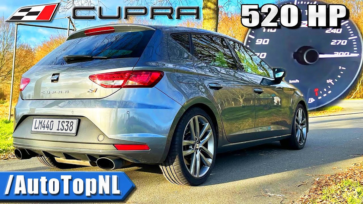 На видео показан разгон 513-сильного кроссовера SEAT Leon Cupra