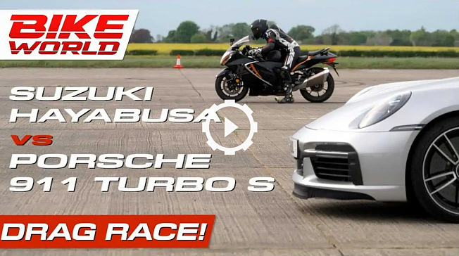 Дрэг-рейсинг: Suzuki Hayabusa против Porsche 911 Turbo S