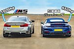 На дрэг вывели BMW M5 и новый Porsche 911 Turbo S