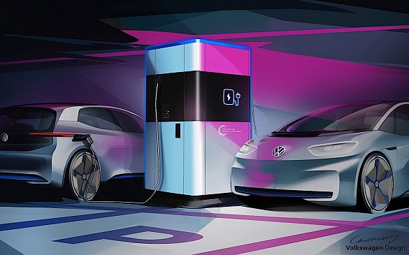 Volkswagen представил концепт мобильной зарядной станции для электрокаров